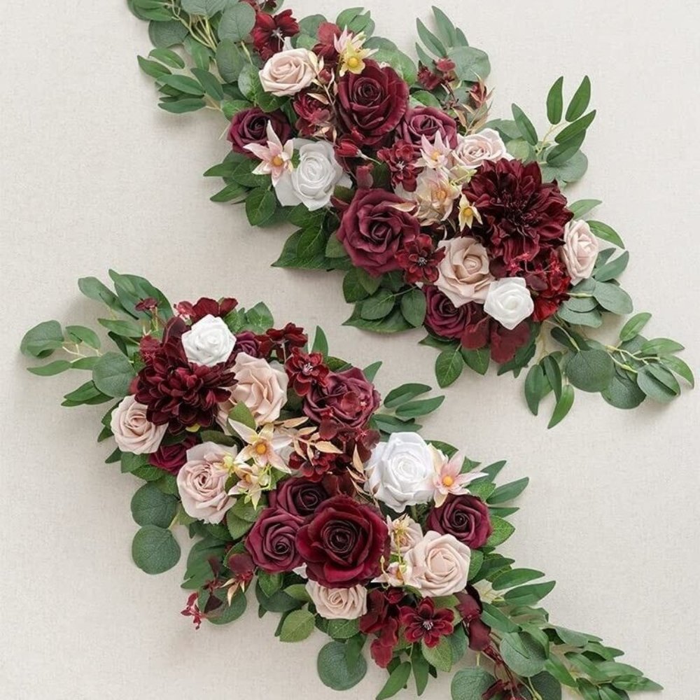 Ling's Moment Artificial Wedding Arch Floral Arrangement 3pcs